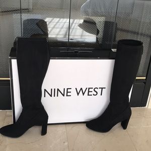 Nine West Black Suede Tall Boots 6M
